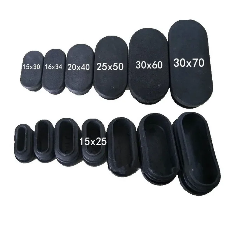 10pcs Plastic Oval tube insert plug Pipe hole cover non slip table chair leg cap floor protector mat furniture leveling feet pad