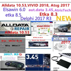 2024 Newest alldata10.53 software auto repair Alldata 2014 year autodata 3.45 vivid 2018.1 elsawin 6.0 etka 8.3 etka 8.5