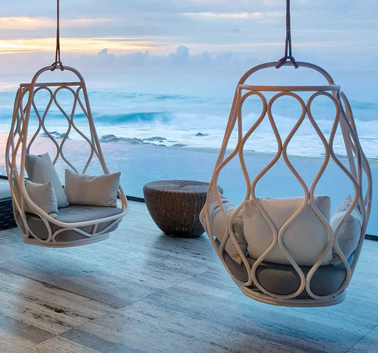 

Modern Single Floor Hanging Chair For Indoor/Outdoor Use Waterproof Rope Patio Swing For Garden Living Room Bedroom-Adult Use