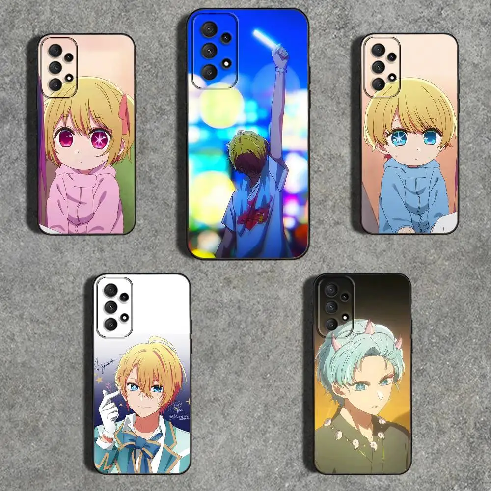 Oshi N-No Ko A-AquaS Capa de telefone para Samsung Galaxy A73,31,32,72,41,53,52,71,22,5G,Note,J7,8,9 Capa preta macia