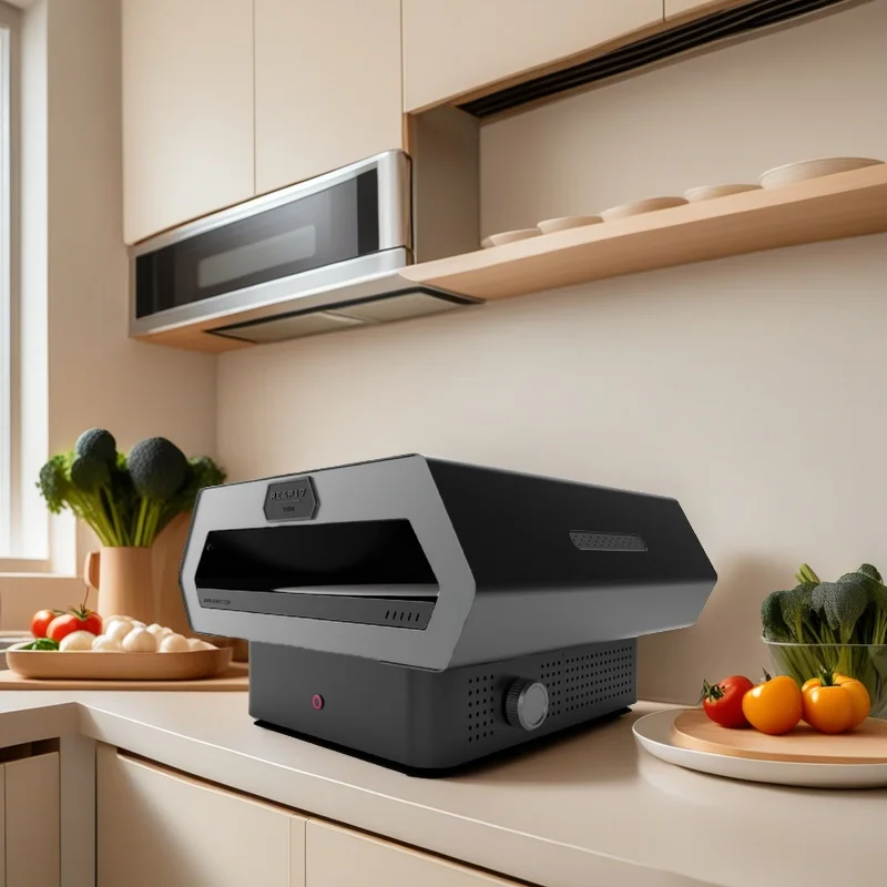 Backofen, 360 Grad automatisch rotierender Gas-Pizzaofen, Outdoor-Küche, zusammenklappbar, Kochen, Backen, Grillen, Garten, Toaster, moderne Pizza