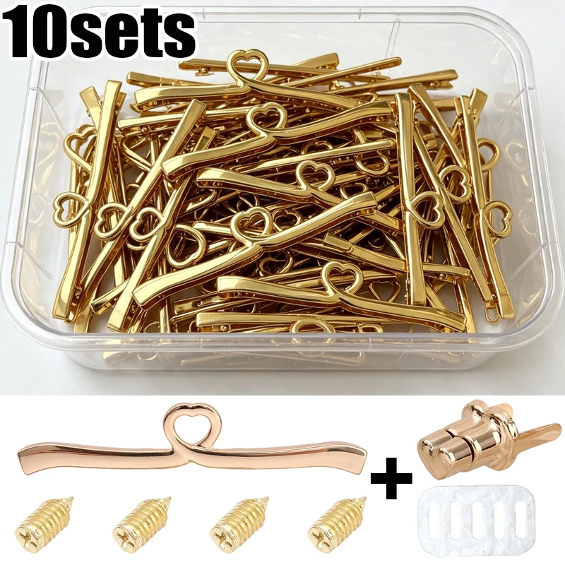 Long Strip Iron Heart‑Shaped Rotating Lobster Clasp Fasteners DIY Handmade Locking Clip Jewelry Making Connector Accessories