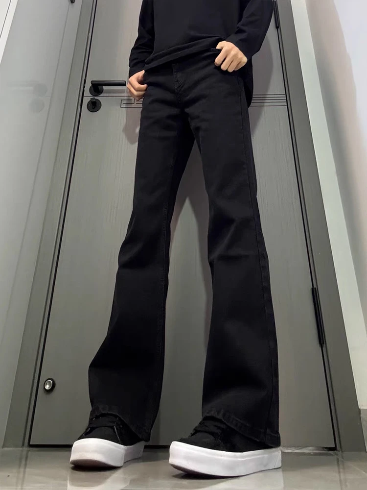 Cleanfit Extended Length High Waist Straight Leg Jeans Men's American High Street Sle Bla Slim Fit Jeans Youth Faion