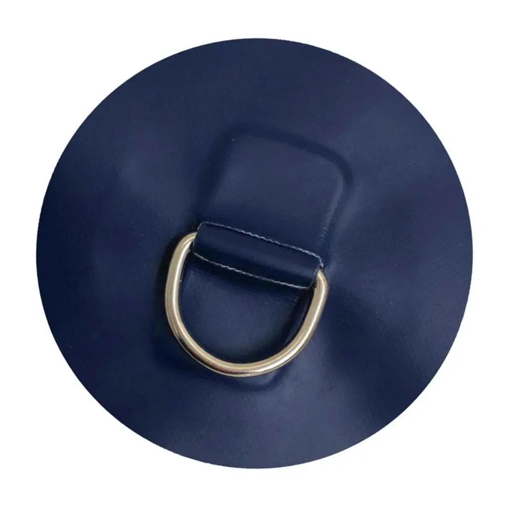 

4 Inch Stainless Steel Inflatable Boat Kayak Dinghy D-RINGS PVC Patch Blue