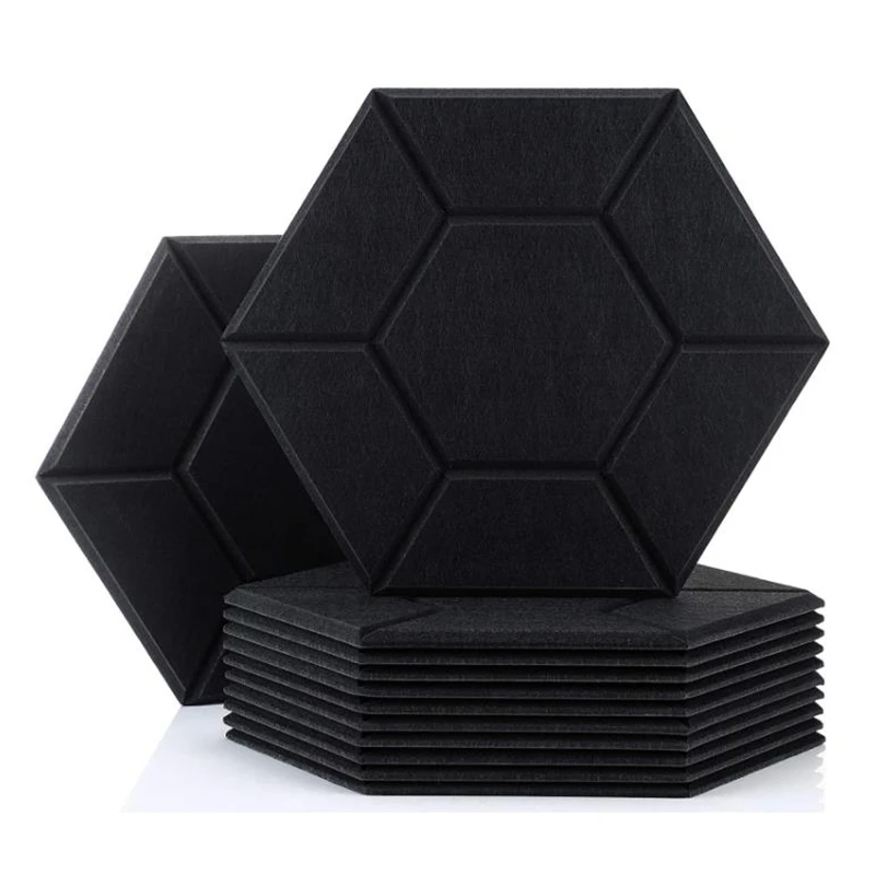 12 Pack Acoustic Panels,Hexagon Acoustic Panels,Soundproof Padding Beveled Edge Sound Dampening Panel For Home & Offices