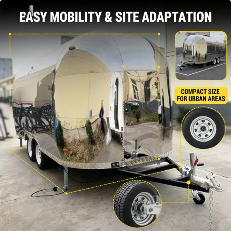 Custom-Built Yellow Food Truck Trailer Fully Equipped for Street Food Business High Quality at a Reasonable Price