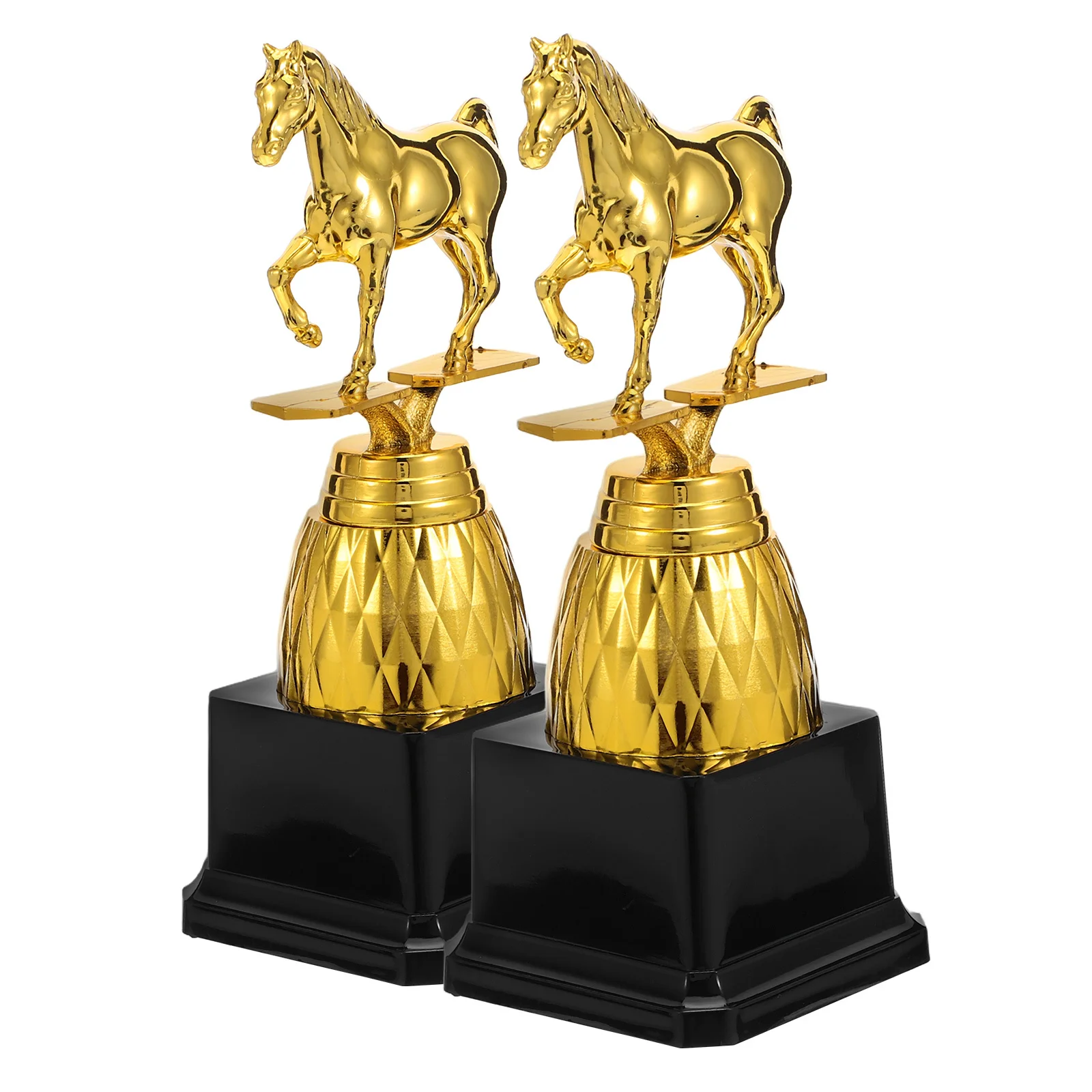 Trofeos de fiesta con temática de caballos, vasos de premio dorados de plástico para recuerdos de cumpleaños, recompensas para el aula escolar, deportes, 2 uds.