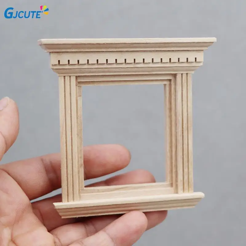 1/12 1/6 Scale Dollhouse Wooden Window Frame Model Dollhouse Craft Windows Decorations Dollhouse Miniature Furniture Accessories