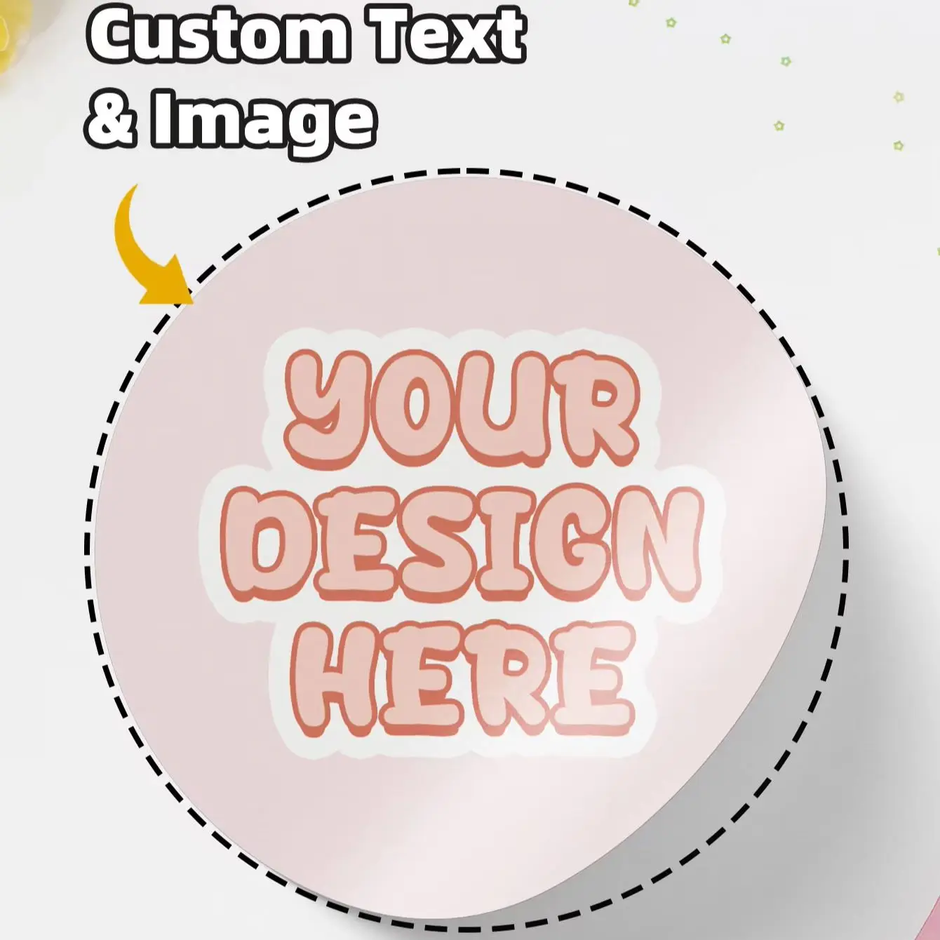 1‑120Pcs Round Custom Personalized Text Image Stickers,Scrapbook Layout Decor,Memory Journal,Album Ornaments&Handcraft Labels