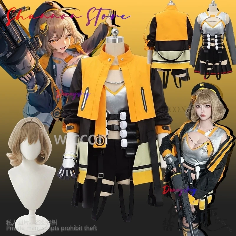 

Anis Cosplay Game NIKKE：The Goddess Of Victory Costume Fashion Punk Yellow Black Coat Y2K Halloween Jirai Kei Girls Customized