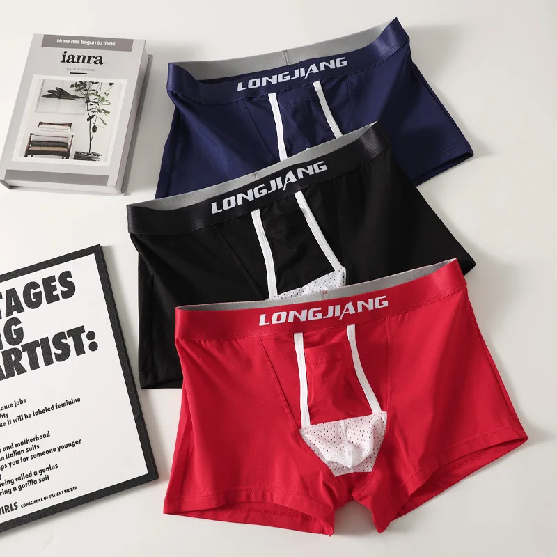 EXILIENS منفصلة 3 قطعة القطن الملاكم الرجال الملابس الداخلية Calzoncillos رجل الملاكمين Cuecas Masculinas BoxerShorts رجل سراويل حجم S-XL