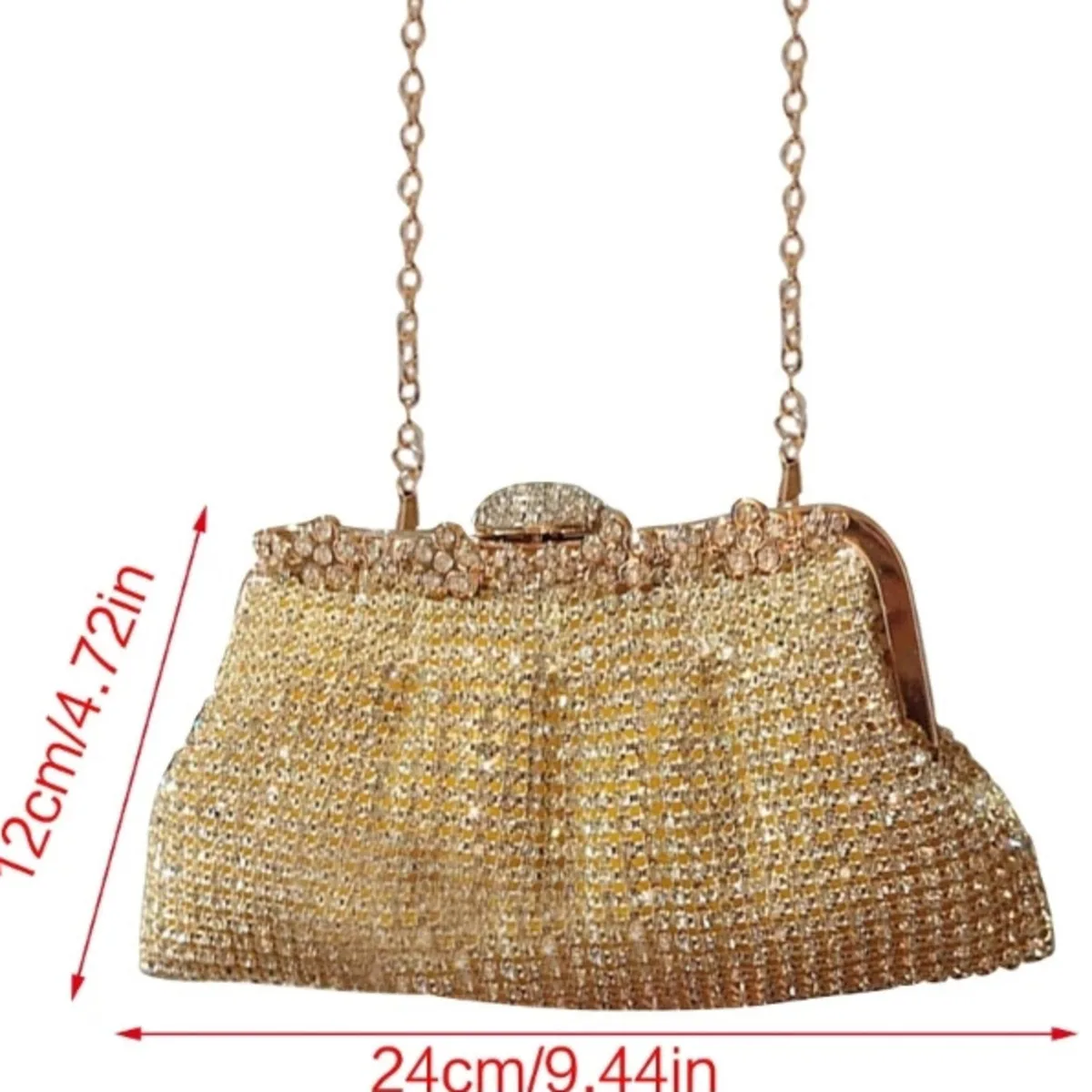 Women Luxury Rhinestone Evening Clutch Bag Detachable Chain Wedding Purse Prom Banquet Handbag Female Elegant Party Shoulder Bag