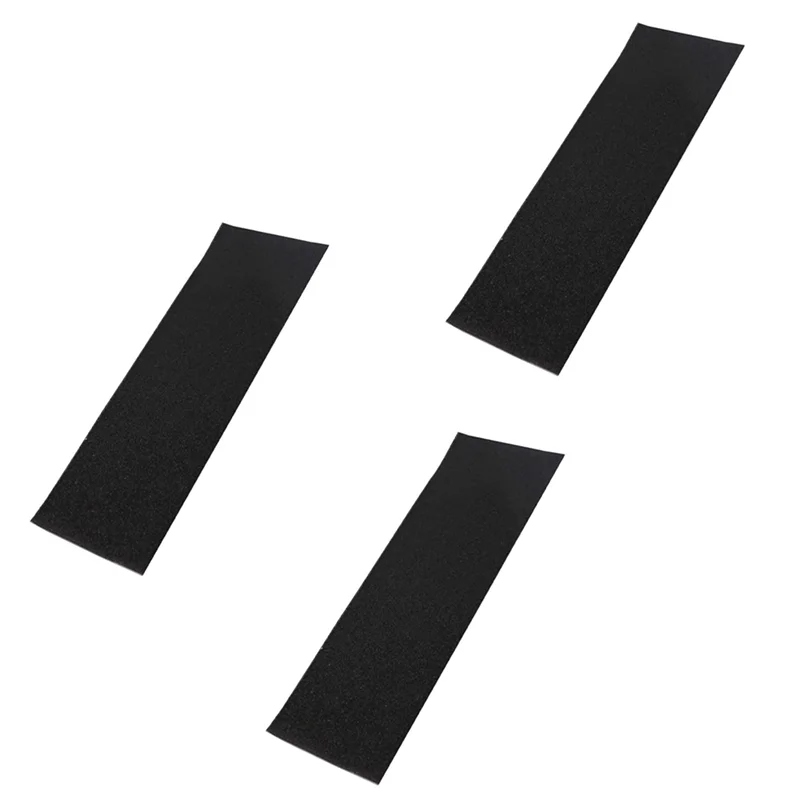 RTENTE-3X PVC Waterproof Skateboard Deck Sandpaper Grip Tape Griptape Skating Scooter Sticker 84X23CM-Black