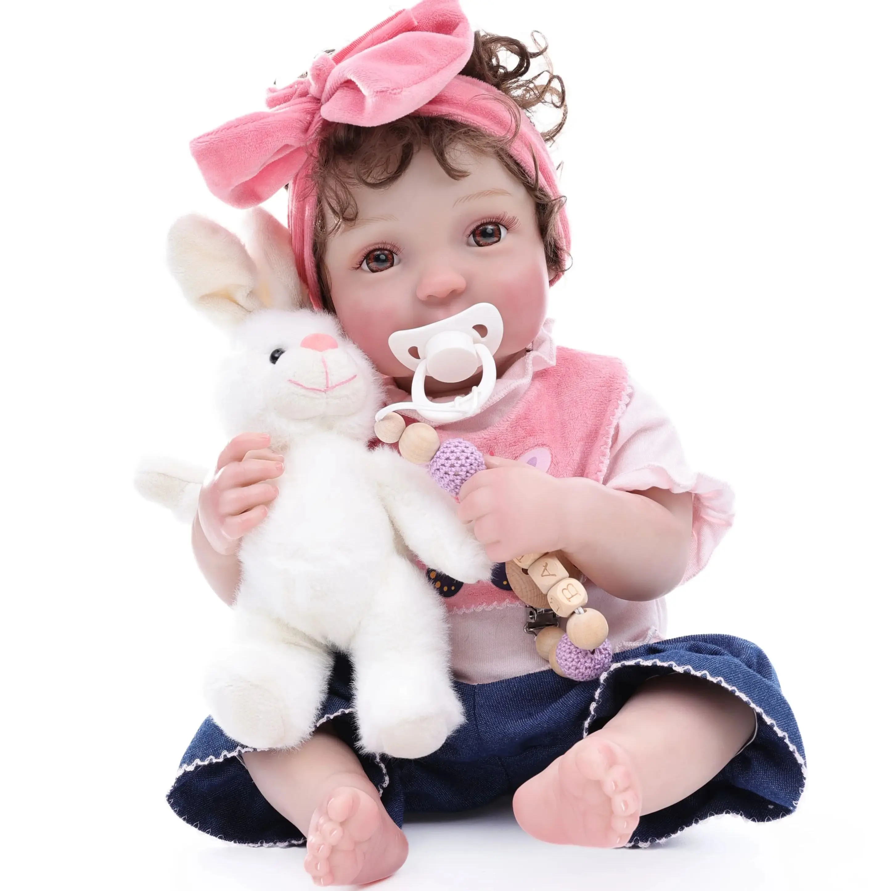 โคลเวอเรย์ 20 นิ้ว 49 ซม. ตุ๊กตาซิลิโคนไวนิลนุ่มคุณภาพสูงสำหรับแต่งตัว ของเล่นเด็กที่สมจริงและสวยงาม