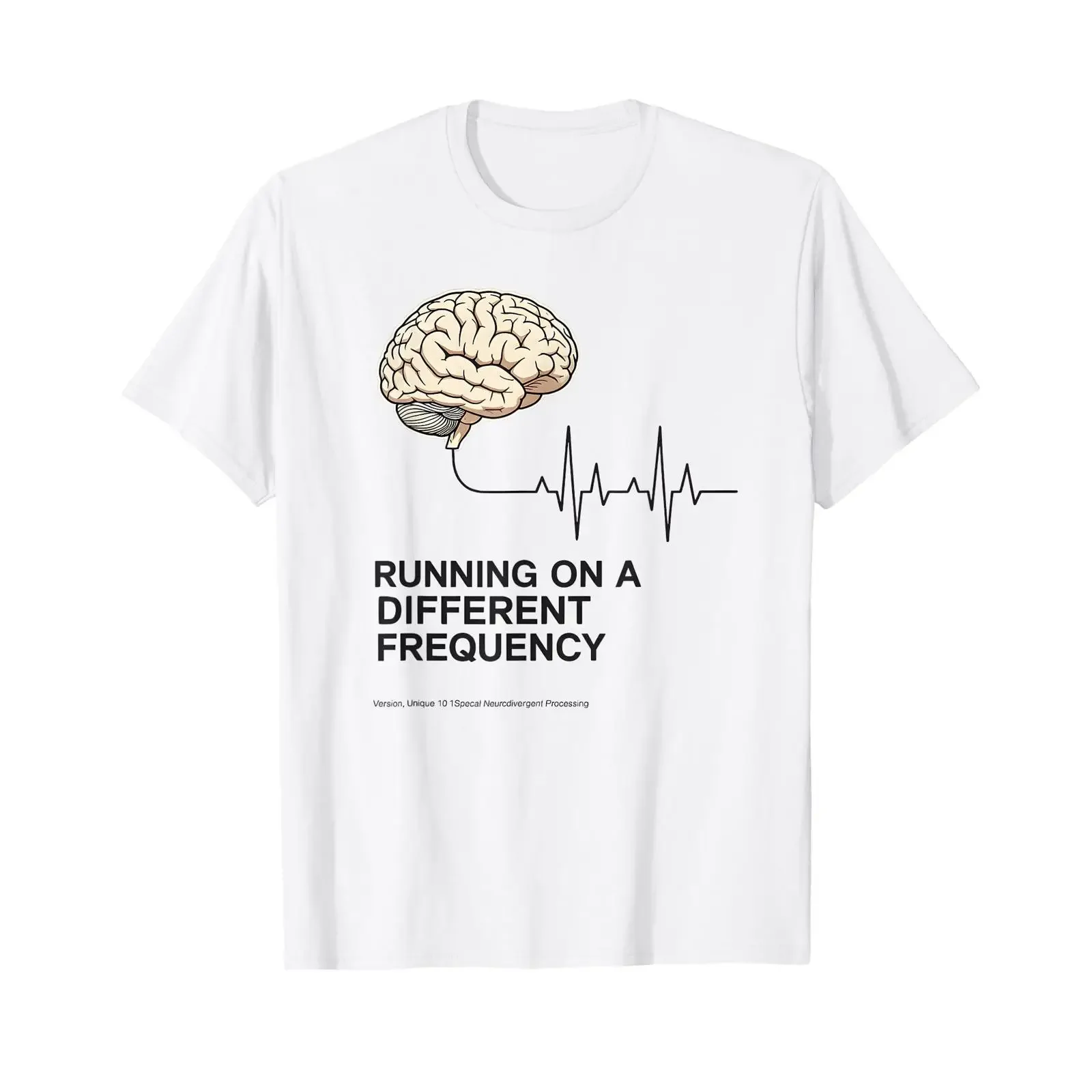 Running on Another Frequency ADHD Autism Neurodivergent T Shirt vintage Washed Slightly Stretched Unisex Top For Everyday Wear