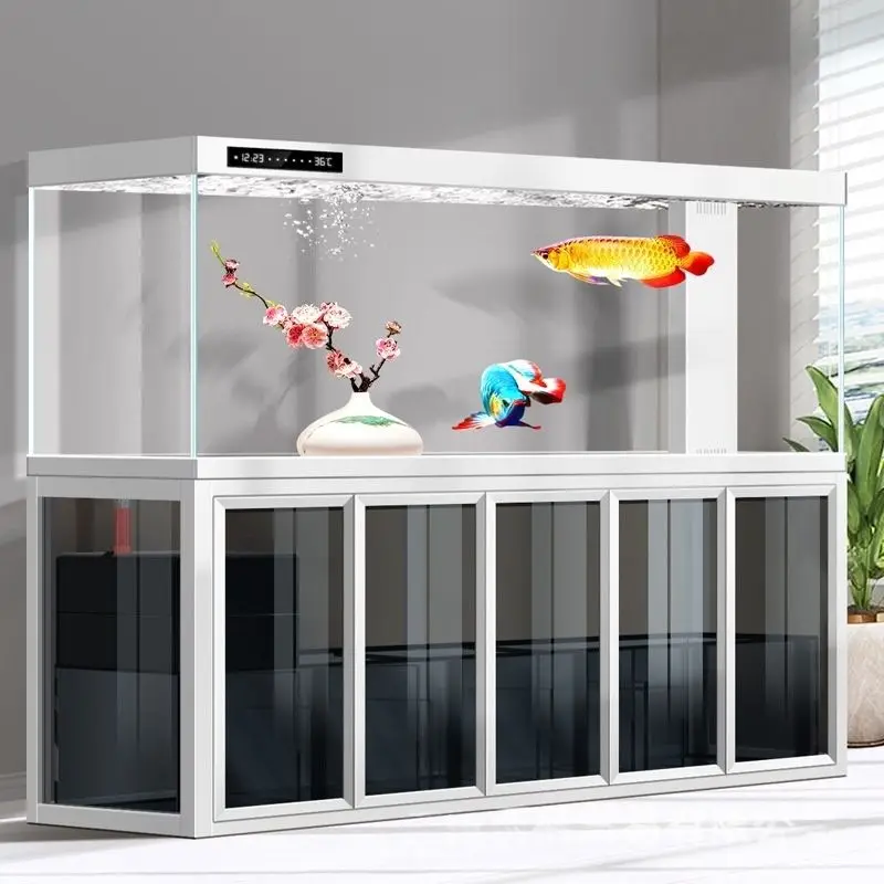 

Customizable Luxury Rectangle Ultra Clear Glass Aquarium Tank Built-in Filter Pump System Eco-Friendly Design Living Dining