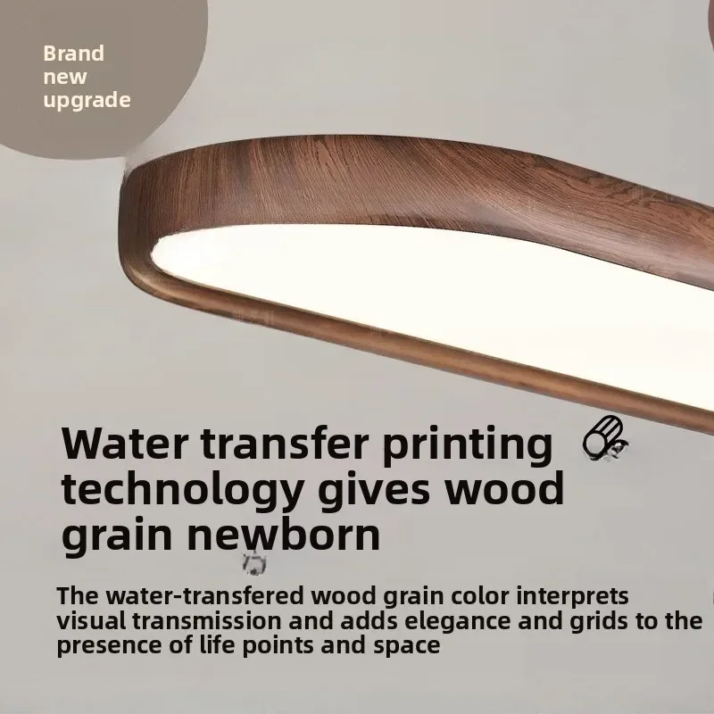 Minimalist oval restaurant chandelier antique strip light creative personality modern simple walnut swirl light