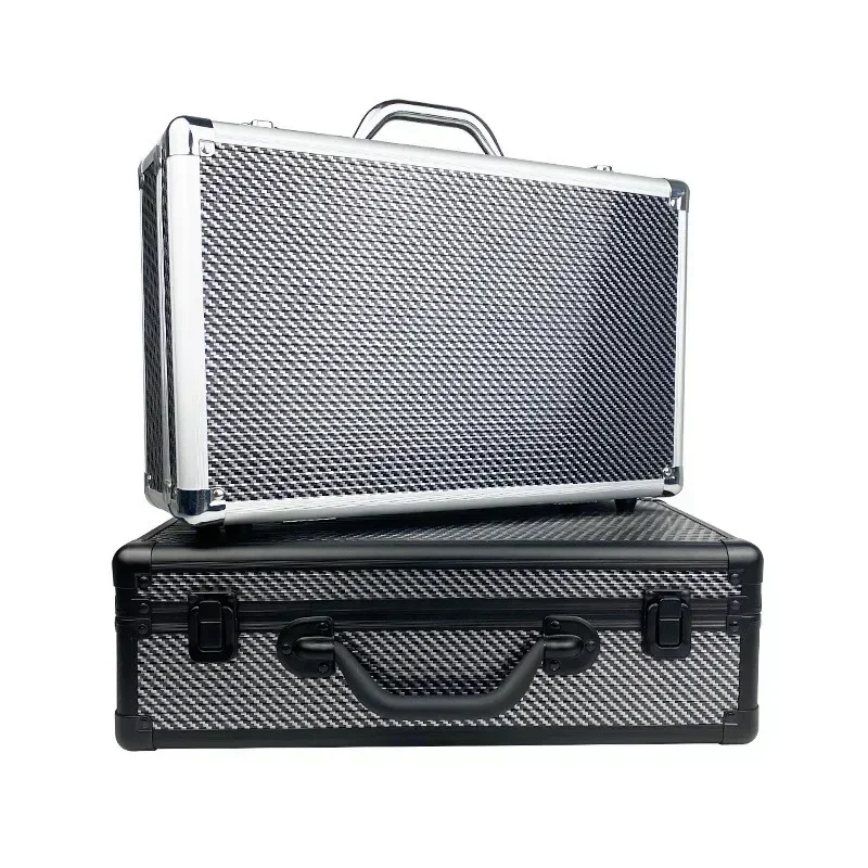 Portable Tool Box Instrument Case Storage Box with Sponge Handheld Impact Tool 36x26x15cm Tool Box Carbon Fiber Hard Case