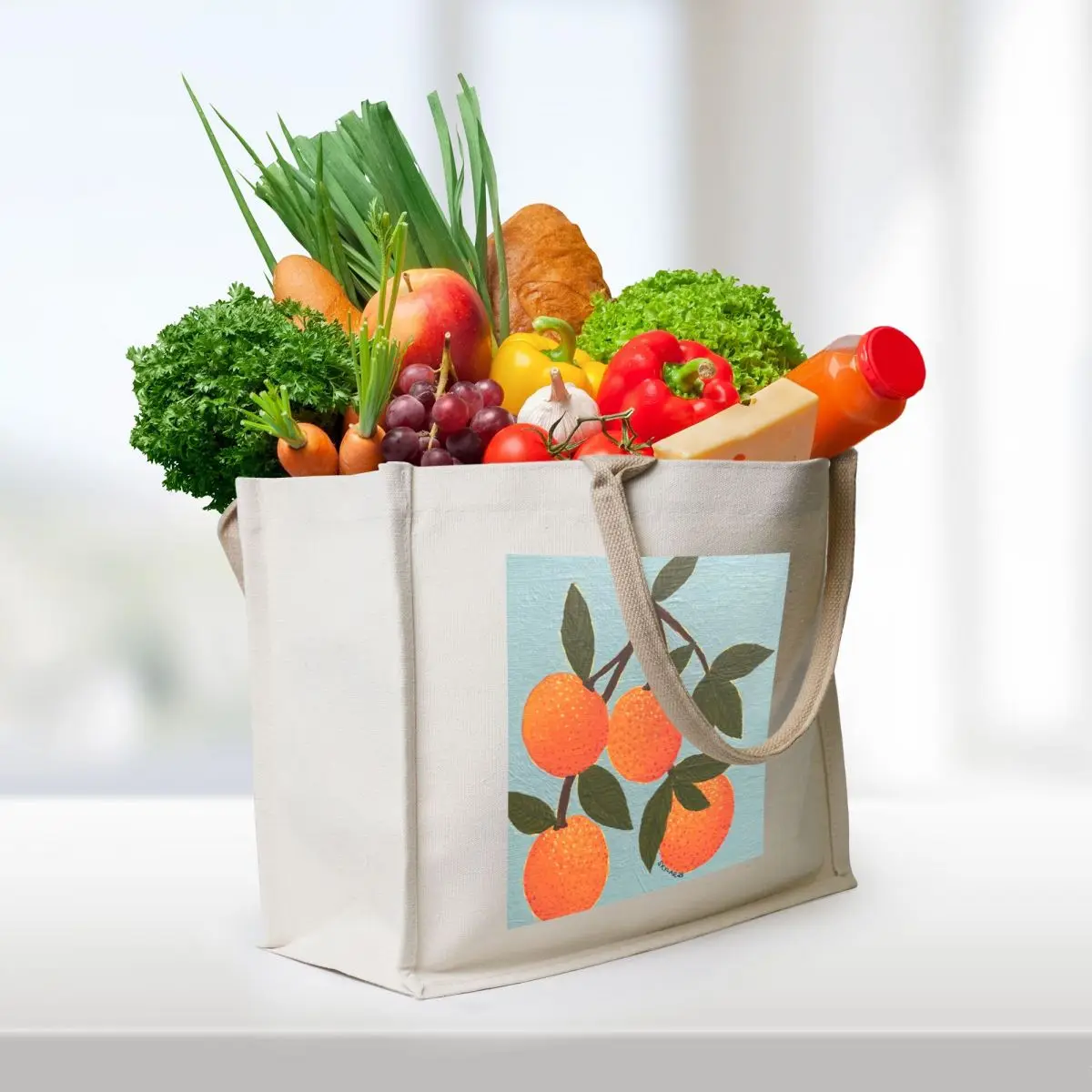 Oranges gouache painting Tote Bag Shopper bag shopper bag woman Customizable tote