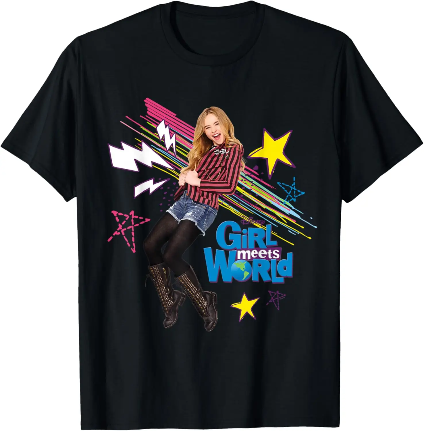 Channel Girl Meets World Maya Hart Character Art T-Shirt 100% Cotton Trendy Y2K Short-Sleeve Tee – Soft, Quick-Drying, &