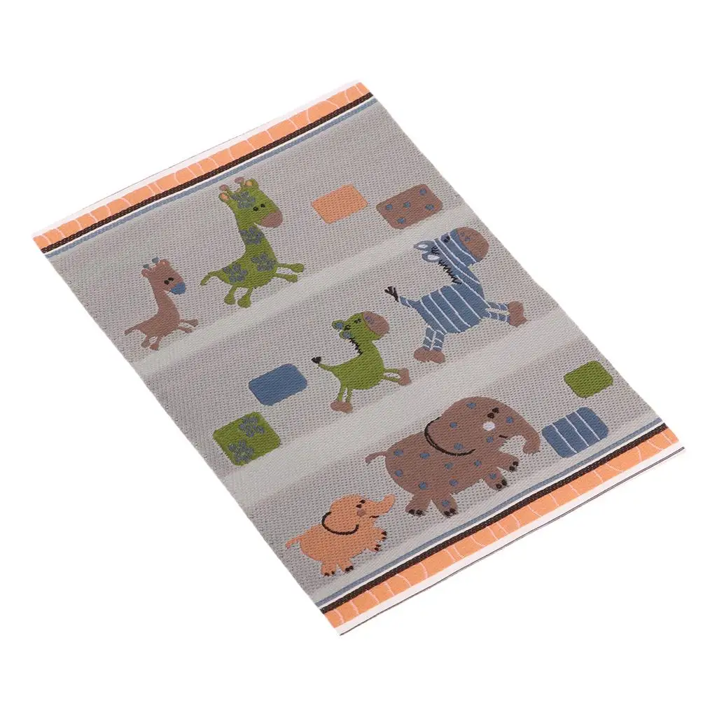 12th Floor Covering Cartoon Rug Embroidery Cloth Mat for Dolls House