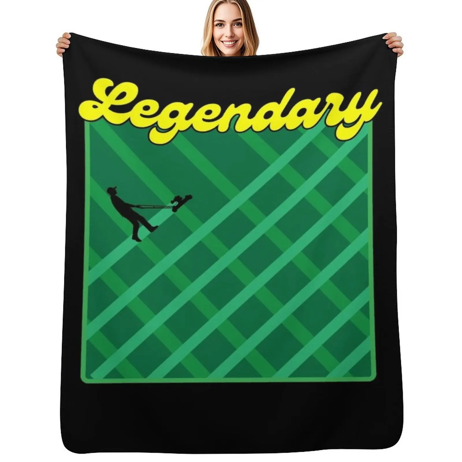 

Legendary Lawn Mower Grass Dad Funny Throw Blanket Soft Sherpa Fleece Warm Blanket for Winter