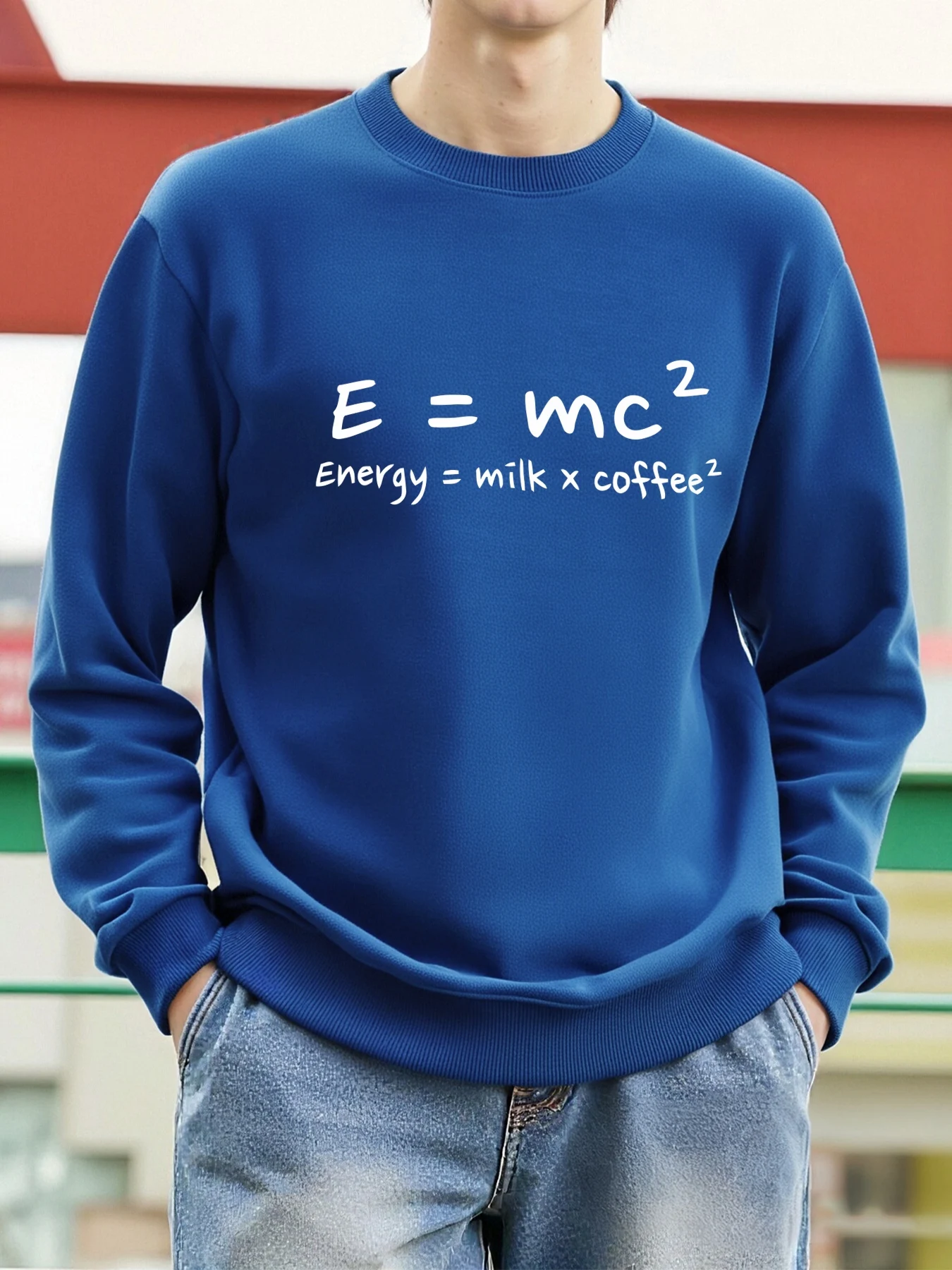 Energy = Milk * Coffee Pattern Herren-Sweatshirt, Kreativität, Fleece-Oberteil, modische Hip-Hop-Pullover, Herbst, lässige Streetwear, Unisex