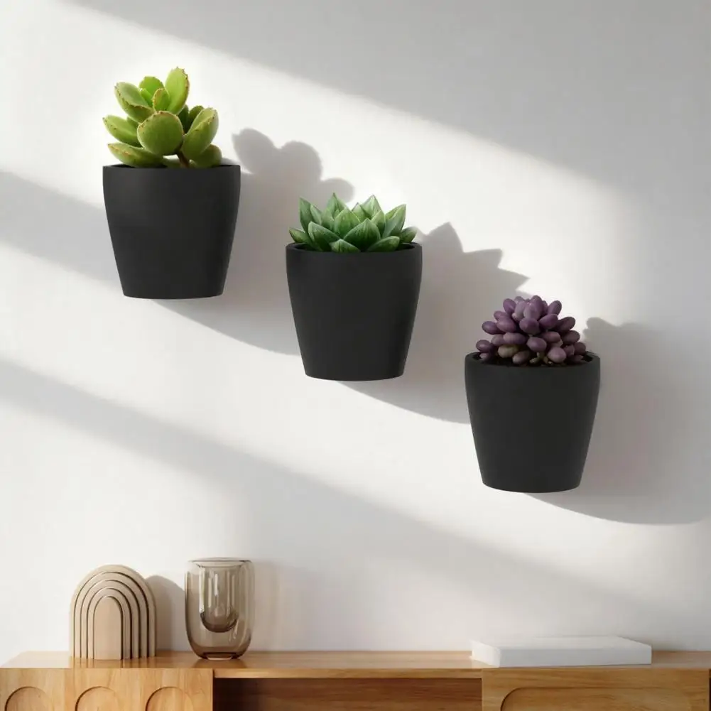 Wall Ornaments 3d Printed Wall Planter for Succulents Hanging Indoor Flower Pot Holder Minimalist Black Plant Decor Ornaments 3d