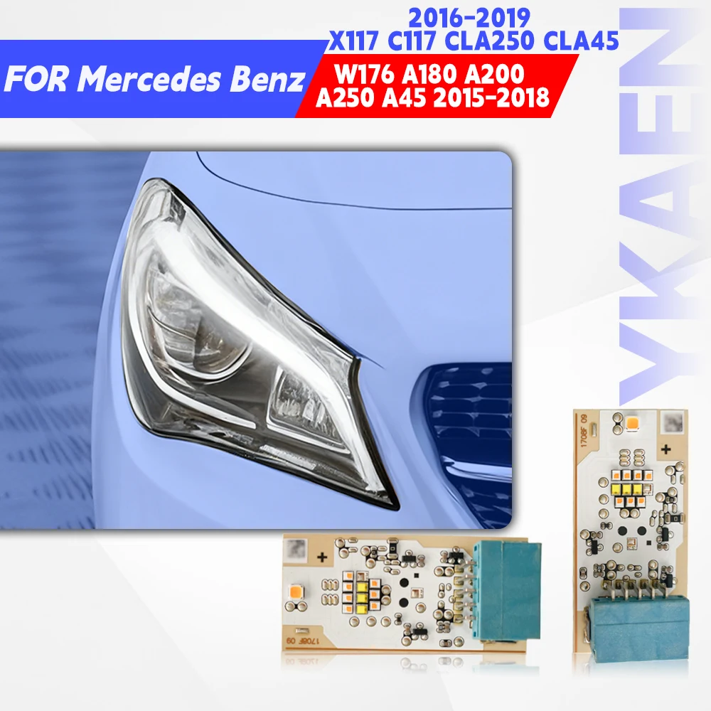 

Желтые чипы Angel Eyes DRL для Benz CLA Class W176 A180 A200 A250 A45 15-18 светодиодные фары X117 C117 CLA250 CLA45 16-19