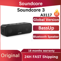 Global Version Soundcore 3 Original Soundcore Bluetooth Speaker Original with Stereo Sound, 24H Playtime, IPX7 Waterproof, A3117