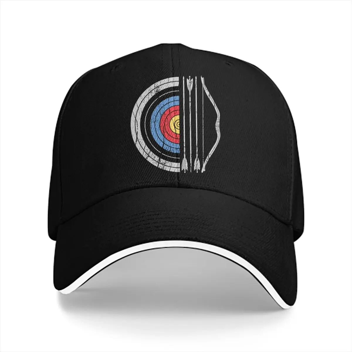 Archery Lover Multicolor Hat Peaked Men's Cap Archery Target Bow and Arrow Archer Personalized Visor Protection Hats