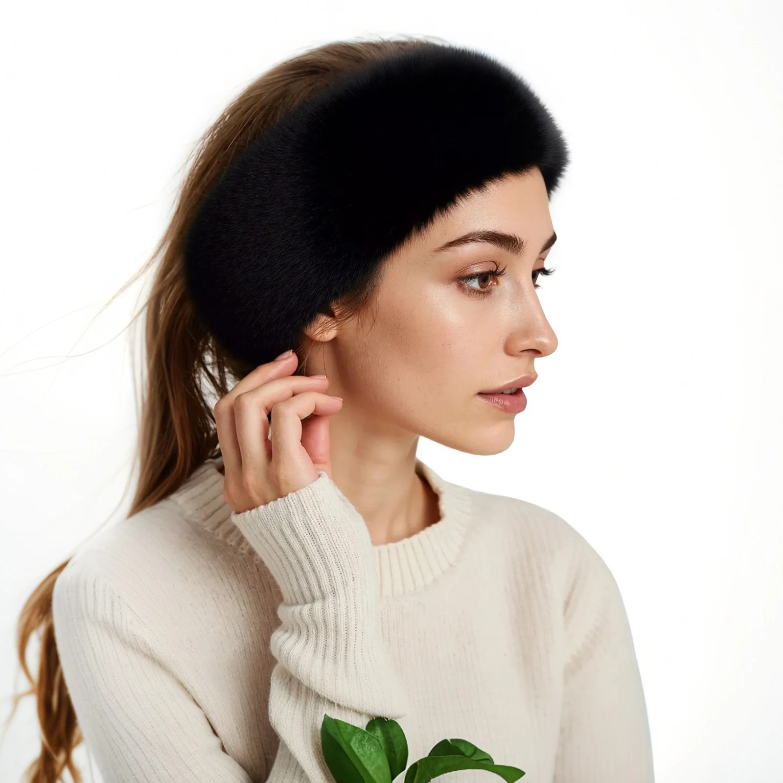 Faux Fur Furry Headbands Earmuffs Handmade Women Fluffy Headwear Winter Earwarmer Headwrap Cosplay Accessories