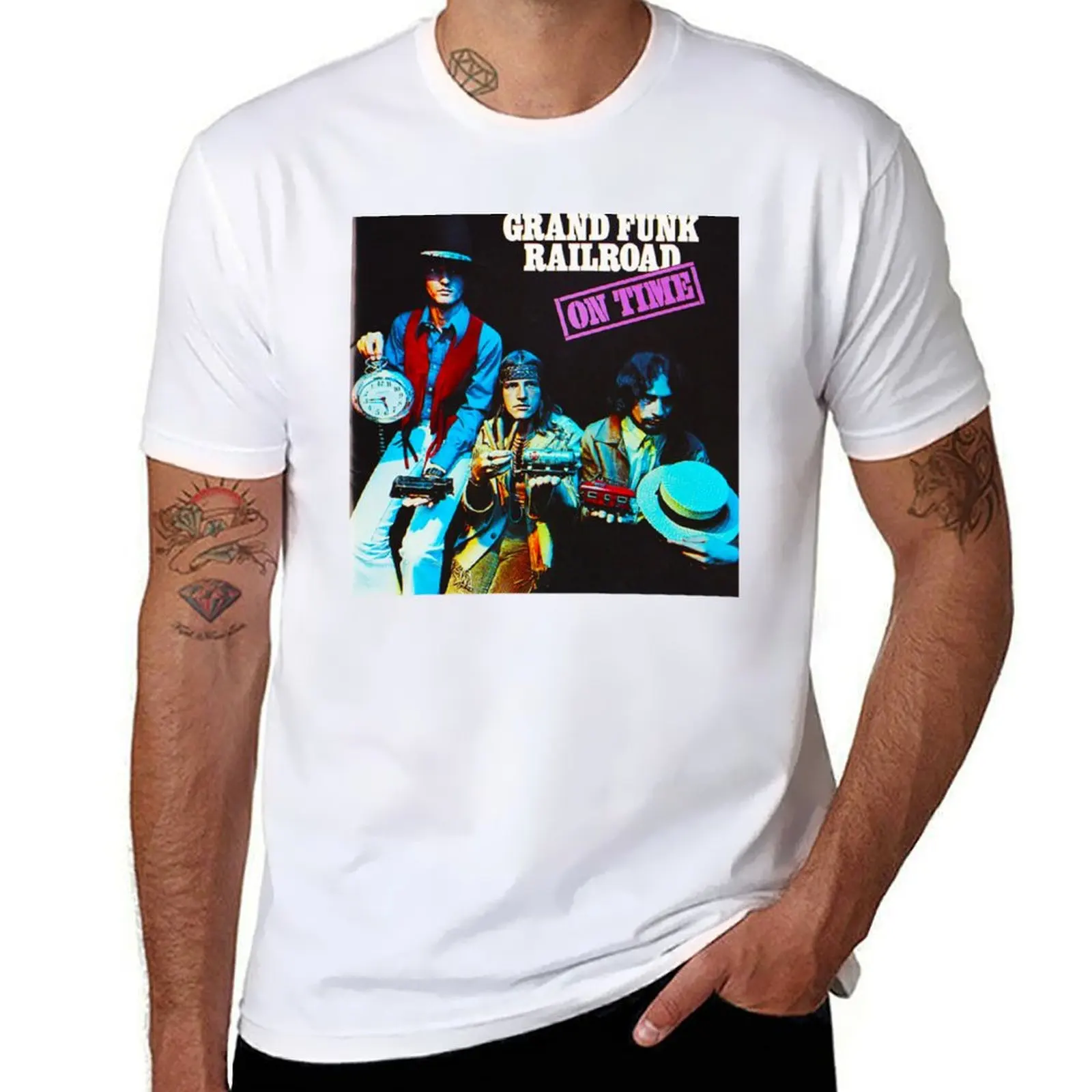 

Grand Funk Railroad On Time T-Shirt t shirt men 100% cotton luxury brand man graphic t shirt T-Shirt