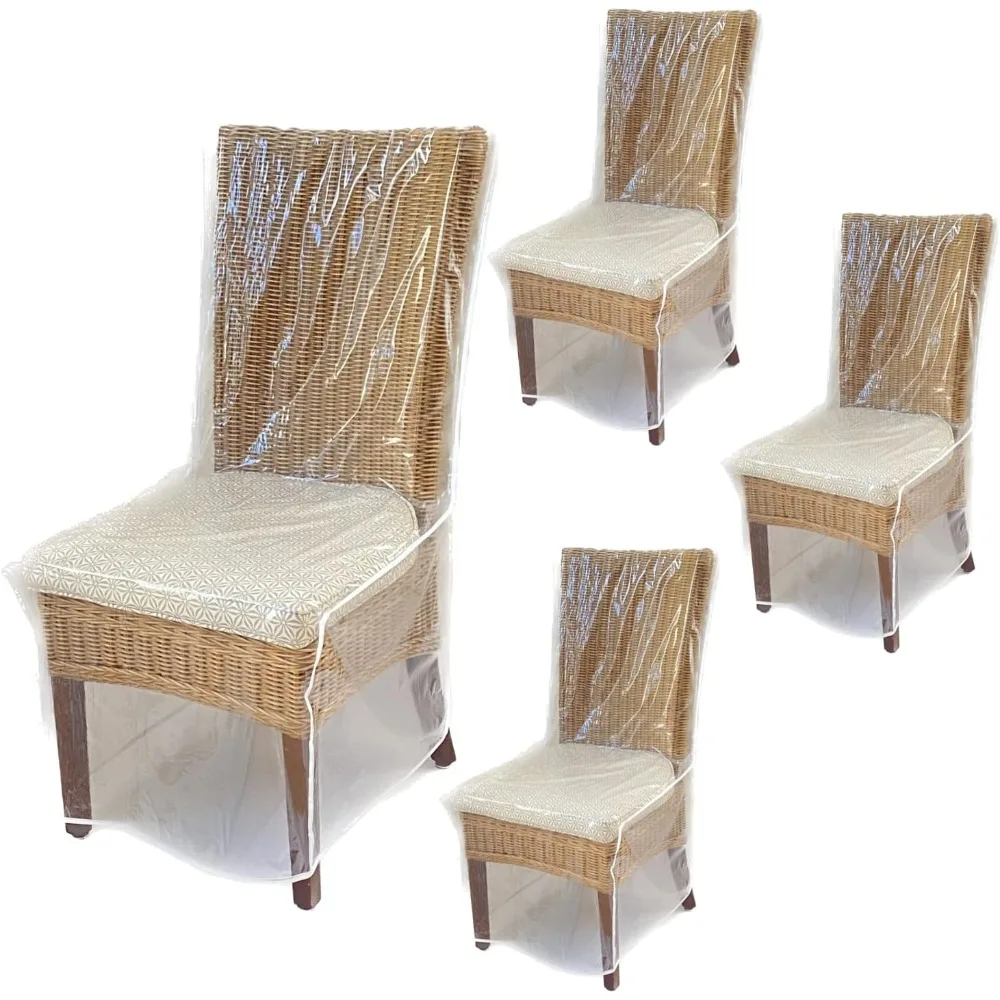 

Прочные виниловые чехлы на стулья Evolots — 4 шт., защищают от пыли, проливания, шерсть домашних животных и когти, легко чистится