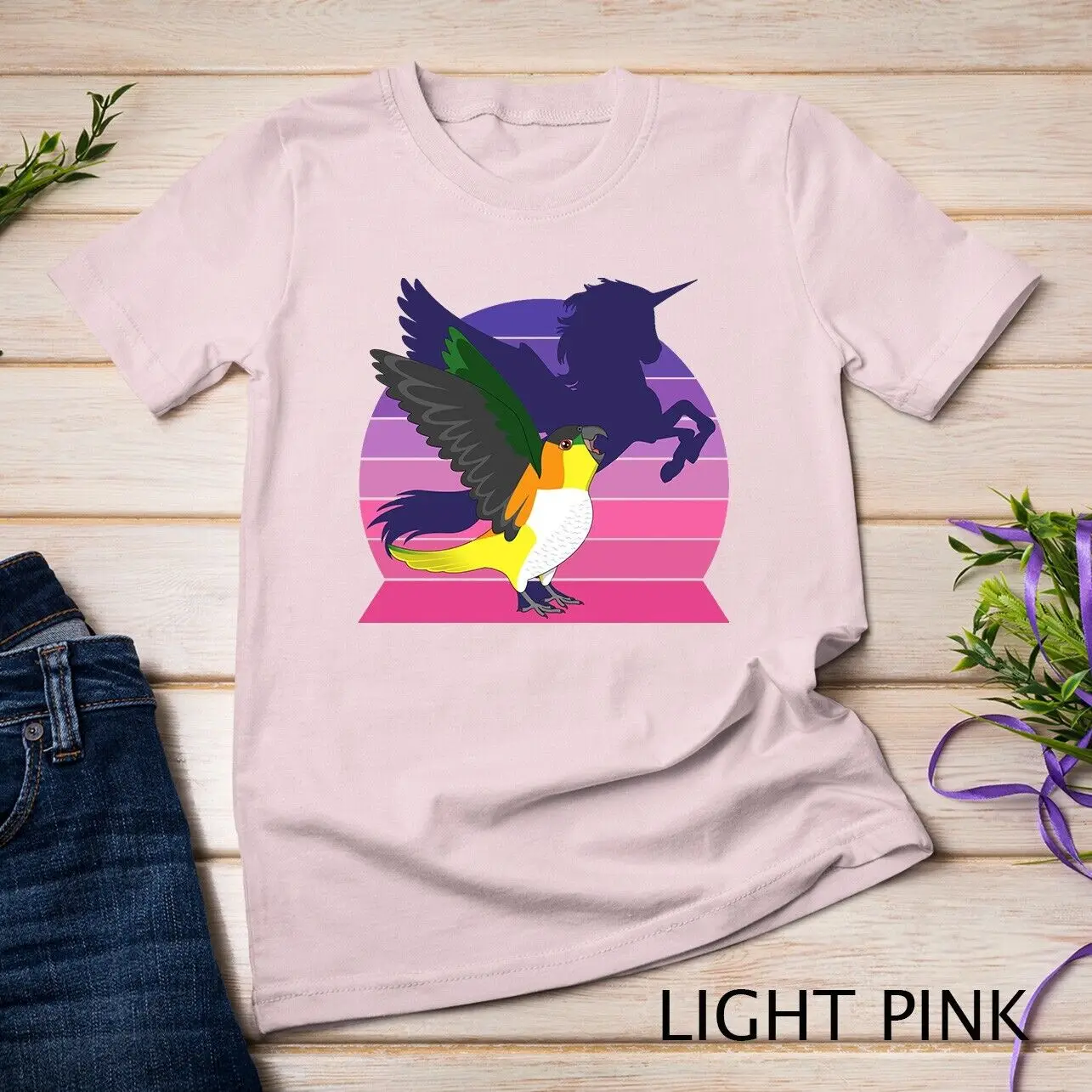 Parrot I Winged Unicorn I Screaming Black-headed Caique Unisex T-shirt