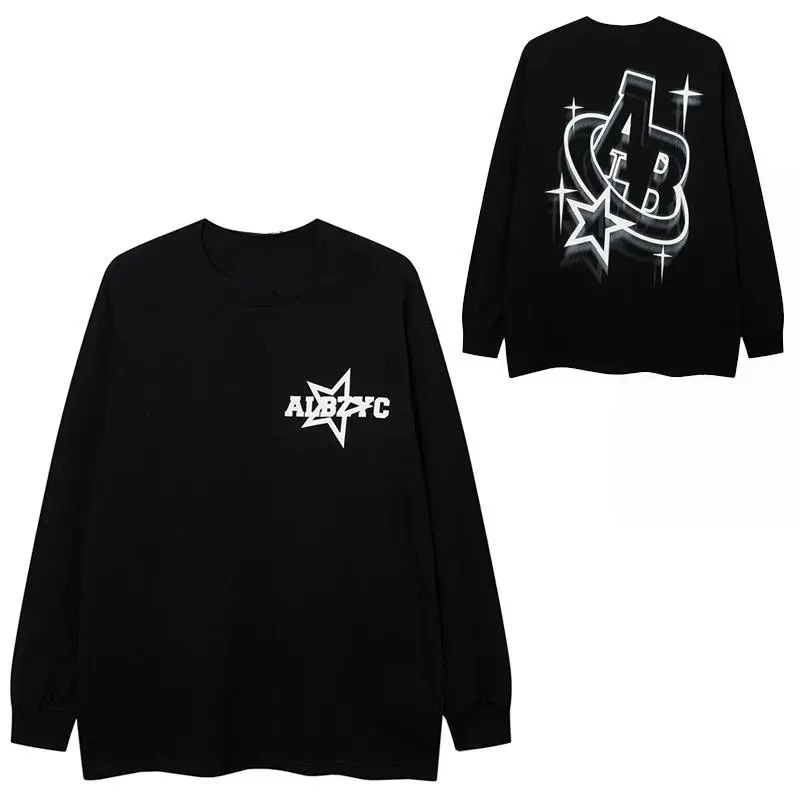 

Осень-зима 2025: толстовка с круглым вырезом, большой принт американских букв A и B, элитная роскошь для мужчин и женщин. Топ