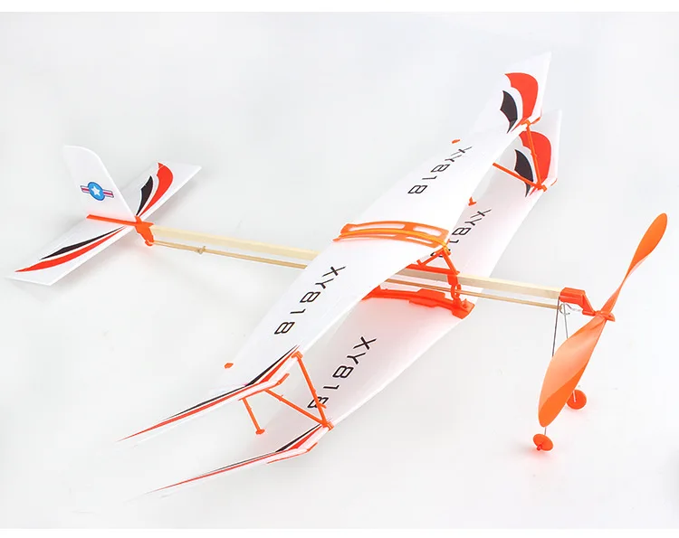 Novelty Funny Rubber Band Powered Biplane Glider Creative Rubber Band Powered Aircraft Helicopter Model DIY Assembled Toys