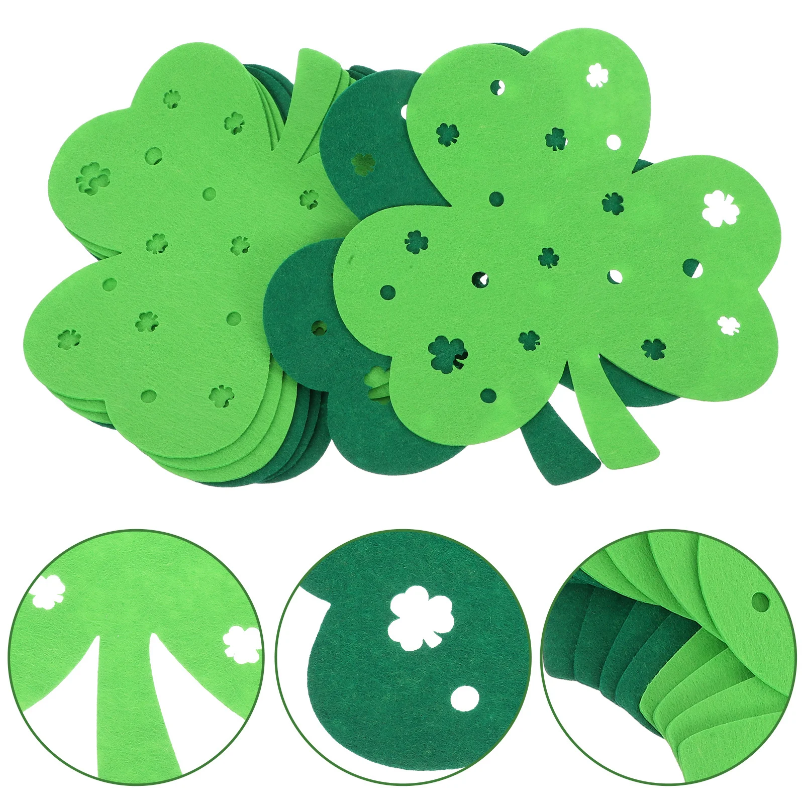 

8Pcs Cute Shamrock Felt Placemats Green Table Mats Heat Protective Pads Home Dining Party St Patricks Day Accessories