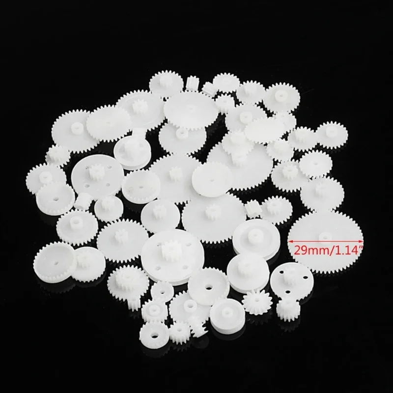 58pcs/مجموعة الساخنة تخفيض حقيبة التروس عجلات مسننة WSFS التروس البلاستي