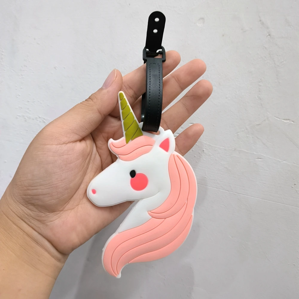 1pc/2pcs unicorn luggage tags for adult business trips, airport luggage, anti loss ID tags, pendants, name tags, men and women