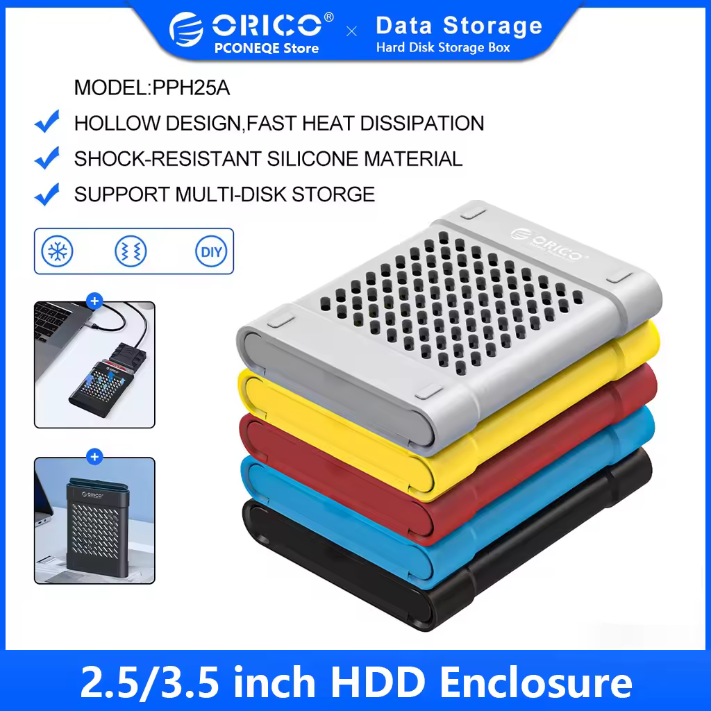 ORICO 2.5 3.5 אינץ עמיד הלם כונן קשיח סיליקון מקרה מגן מקרה מגן מקרה מוצק סיליקון אחסון תיבת מחשב אבזרים