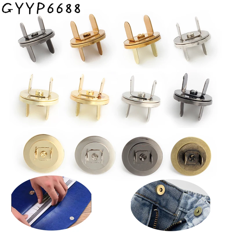 14-18-20mm Strong Thin Metal Round Magnet Button For DIY Purse Coat Handbag Bags Snap Fasteners Clasps Hidden Button Accessories