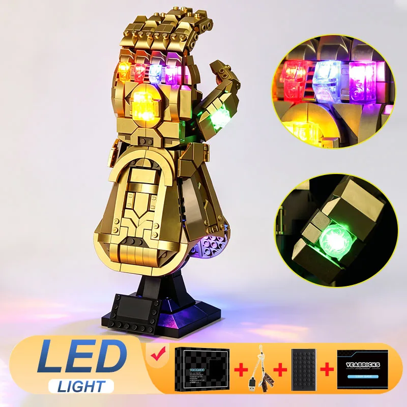 

LED Light Kit for LEGO Marvel Infinity Gauntlet 76191 Lamp DIY Toys Christmas Gift (Not Include Blocks Bricks Kits Sets Model)