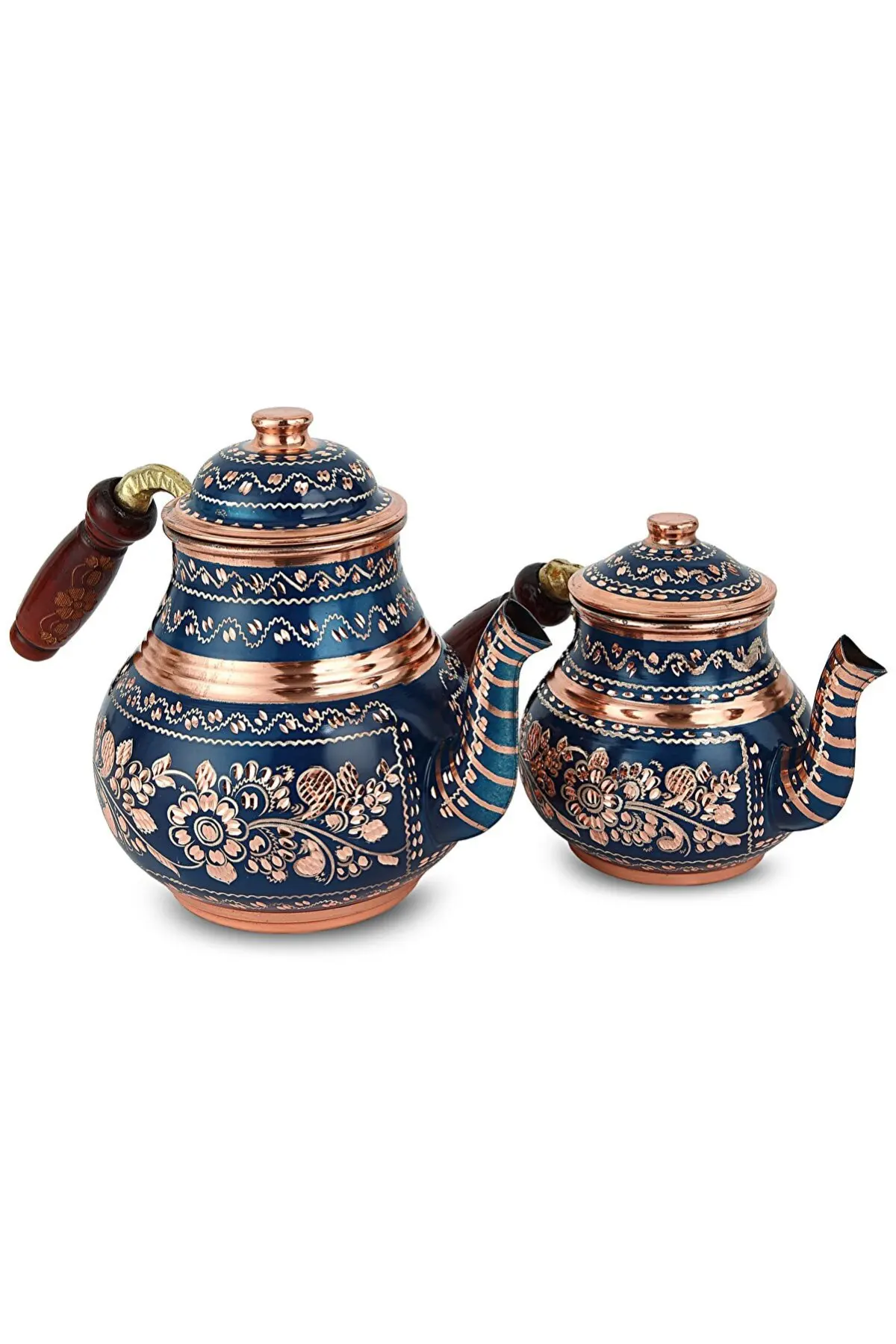 Copper Tea Infuser Medium Size Special Series Decorative Crafts Wooden Handle Heat Resistant Teapot