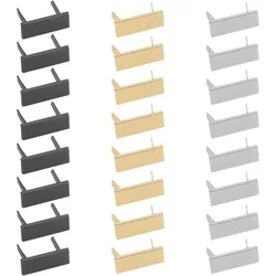 24pcs Metal Blank Stamping Tags 3 Colors Rectangle Blank Name Labels Handmade Logo Labels with Shim for DIY Purse Handbag