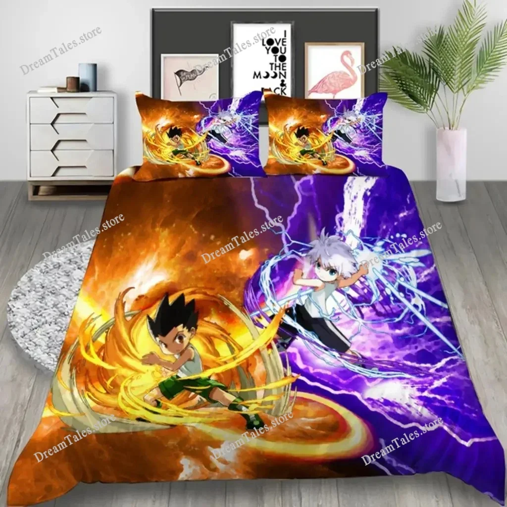 

Japan Anime Hunter Hunter 3D Printed Bedding Set Duvet Covers Pillowcases Comforter Bedding Set Bedclothes Bed Linen Luxury Gift