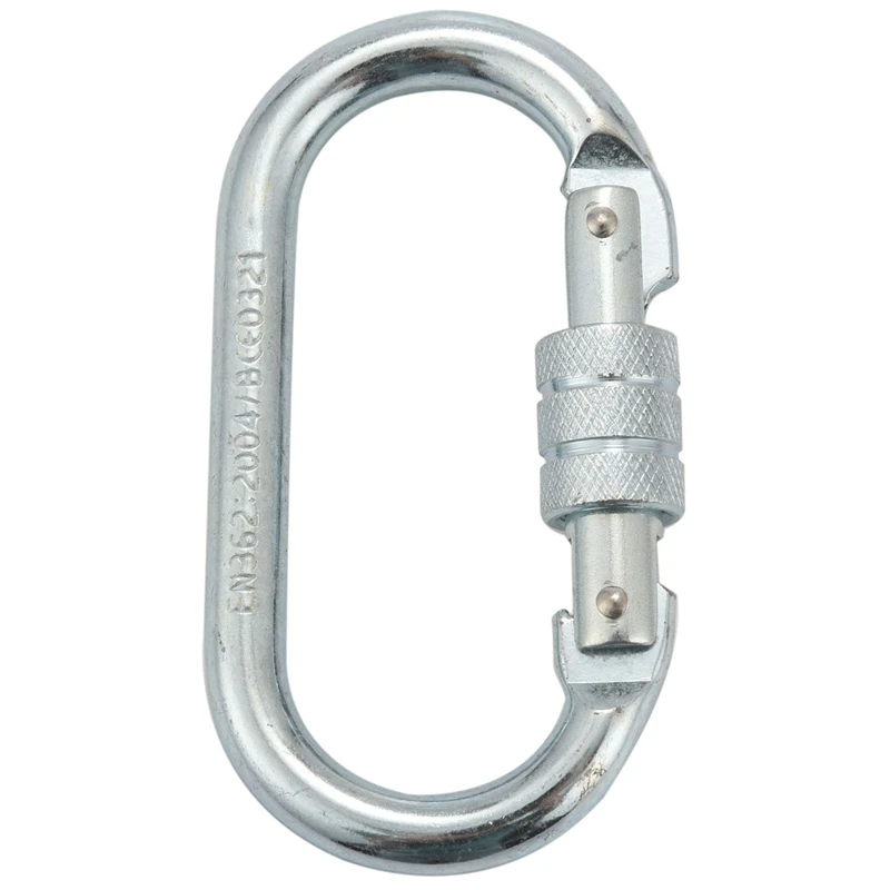 O Shape 25KN Alloy Steel Safety Buckle Professional Rock Climbing Carabiner Mountaineering Buckle Main Lock