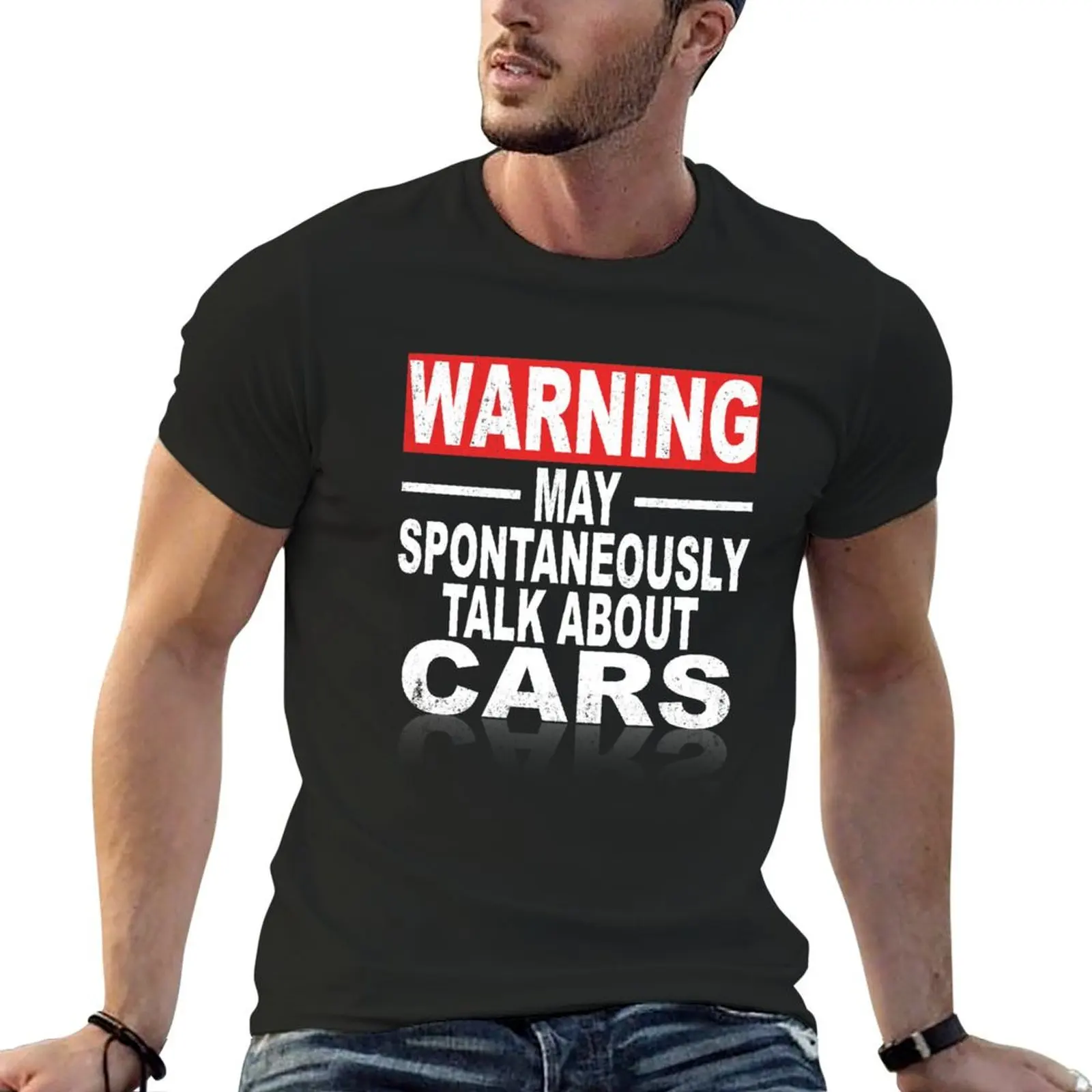 Warning: May Spontaneously Talk About Cars T-Shirt plus sizes Aesthetic clothing anime stuff shirts men