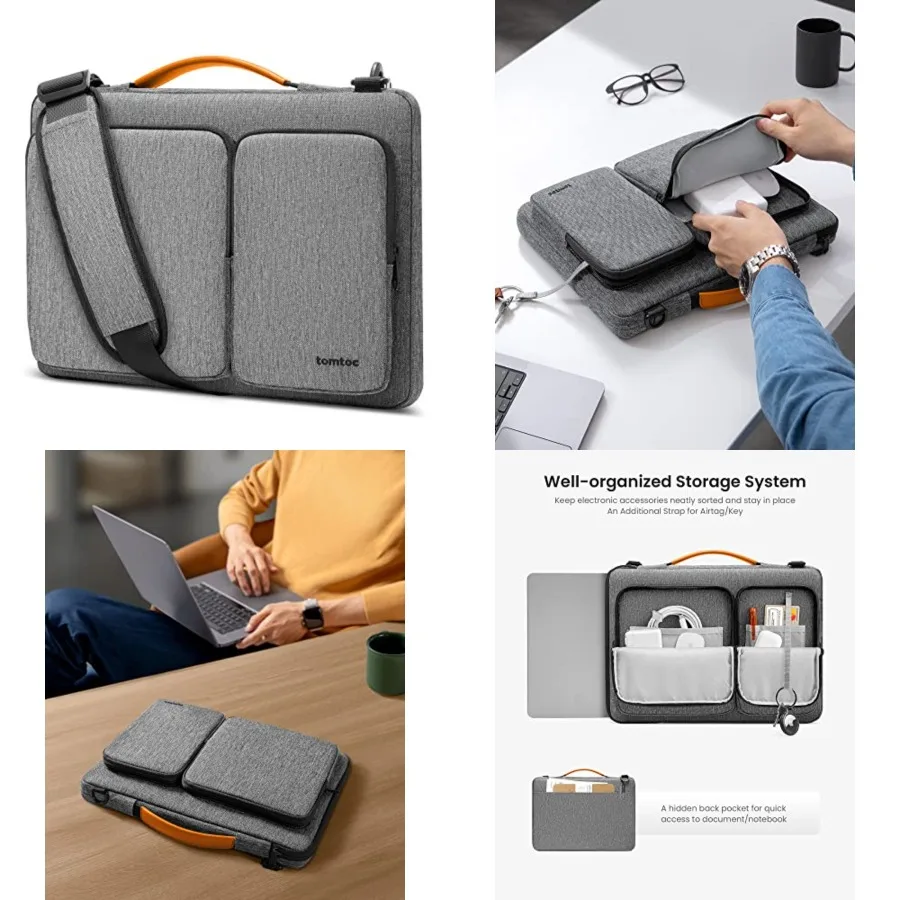 360 Protective Laptop Shoulder Bag 2026 MacBook Air M5/A3449 M4/A3240, M3/A31, 2024-2019, Neo A18, - Surface 11th AI/10, Water-