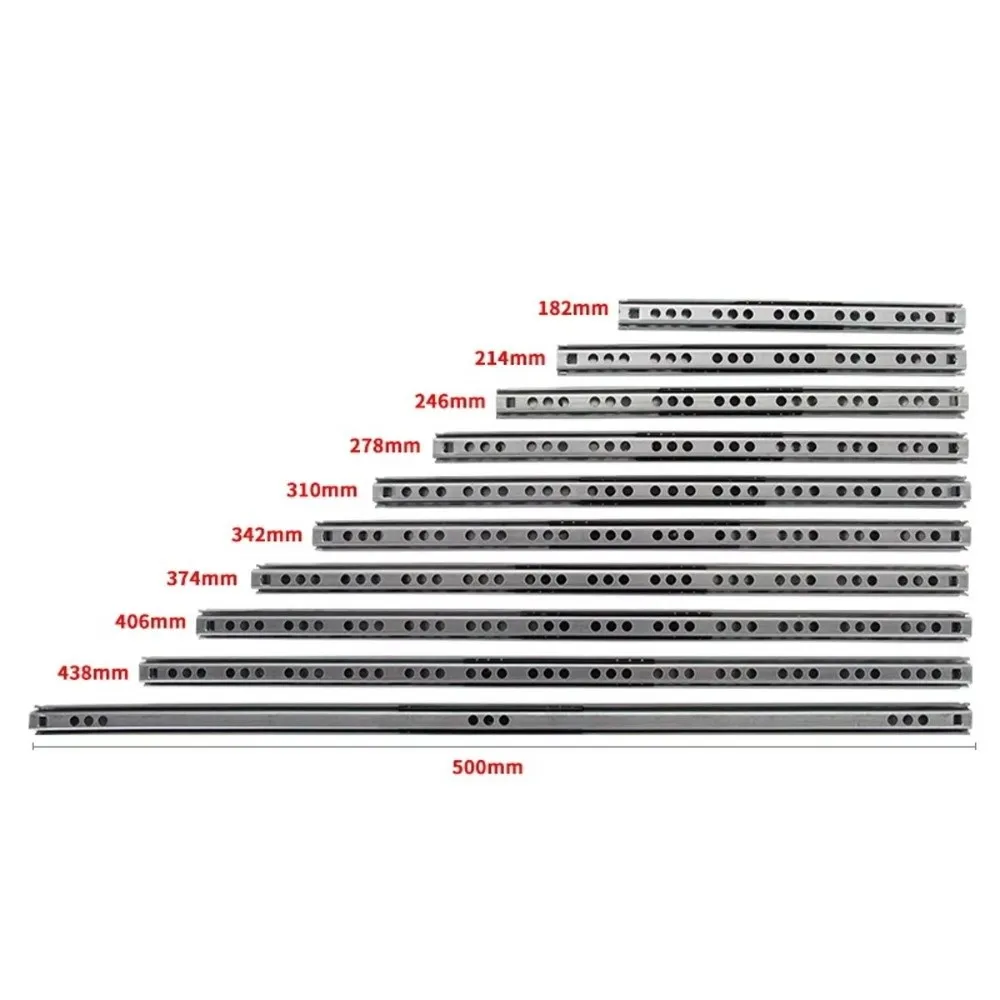 2PCS Smooth Glide Bearing Drawer Slides Two Way Slide Hardware Accessories Drawer Glides 8